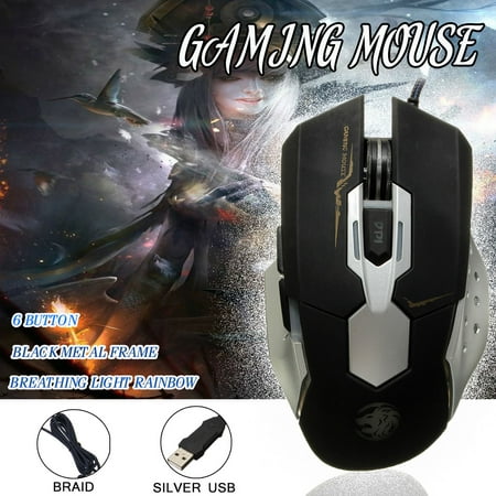 3200DPI Optical Adjustable 6 Button Wired Gaming Game Mice for Laptop (Best Computer Mouse Uk)