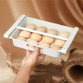 thumbnail image 3 of 12 Compartment Fridge Organizer Pull Out Egg Tray Drawer Style Fruit Vegetable Storage Hanging Chiller Kitchen Space, 3 of 7