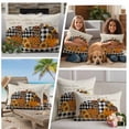 thumbnail image 5 of Fall Pumpkins Outdoor Waterproof Pillow Covers, Thanksgiving Sunflowers Farmhouse Check Decorative Rectangle Throw Pillowcase Sofa Cushion Sham for Patio/Couch/Chair, 20"x12" 2 Pack, 5 of 8