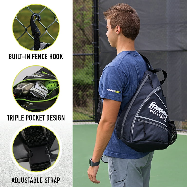 Franklin Sports Pickleball Sling Bag – Official Pickleball Bag of the U.S. Open Pickleball Championships – Adjustable – Charcoal Gray