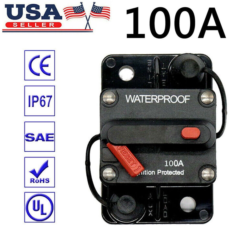 100A Amp Car Speaker Resettable Fuse,Circuit Breaker with Manual Reset