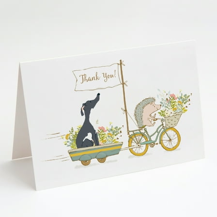 Greyhound Black and White Greeting Cards and Envelopes Pack of 8