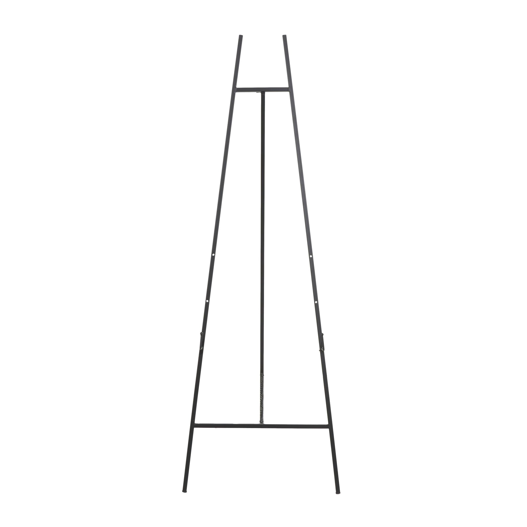 DecMode 20" x 56" Black Metal Tall Adjustable Floor 3 Tier Easel, 1-Piece