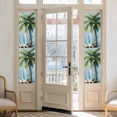 thumbnail image 3 of Coconut Tree Window Privacy Film Nautical Blue Wood Grain Starfish Vintage Decorative Glass Window Film UV Blocking Static Cling Non-Adhesive Sticker Covering for Home Door 17.7 x 78.7 inches, 3 of 7