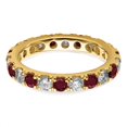thumbnail image 4 of Diamond2Deal 14K Jaune Gold Lab Grandi Diamond et Cr Ruby Éternité Band for Women Taille 4.5, 4 of 7