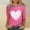 Pink, variant on mihongmao Valentine Shirts for Women Ladies' Valentine's Day Printed Round Neck Three Quarter Sleeve 3/4 Sleeve T-shirt Loose Pink 4X