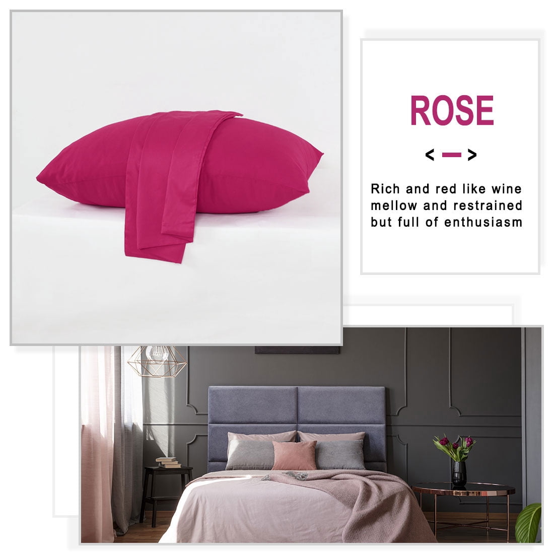Unique Bargains 300TC Cotton Body Pillow Cover Case, 21" x 55"
