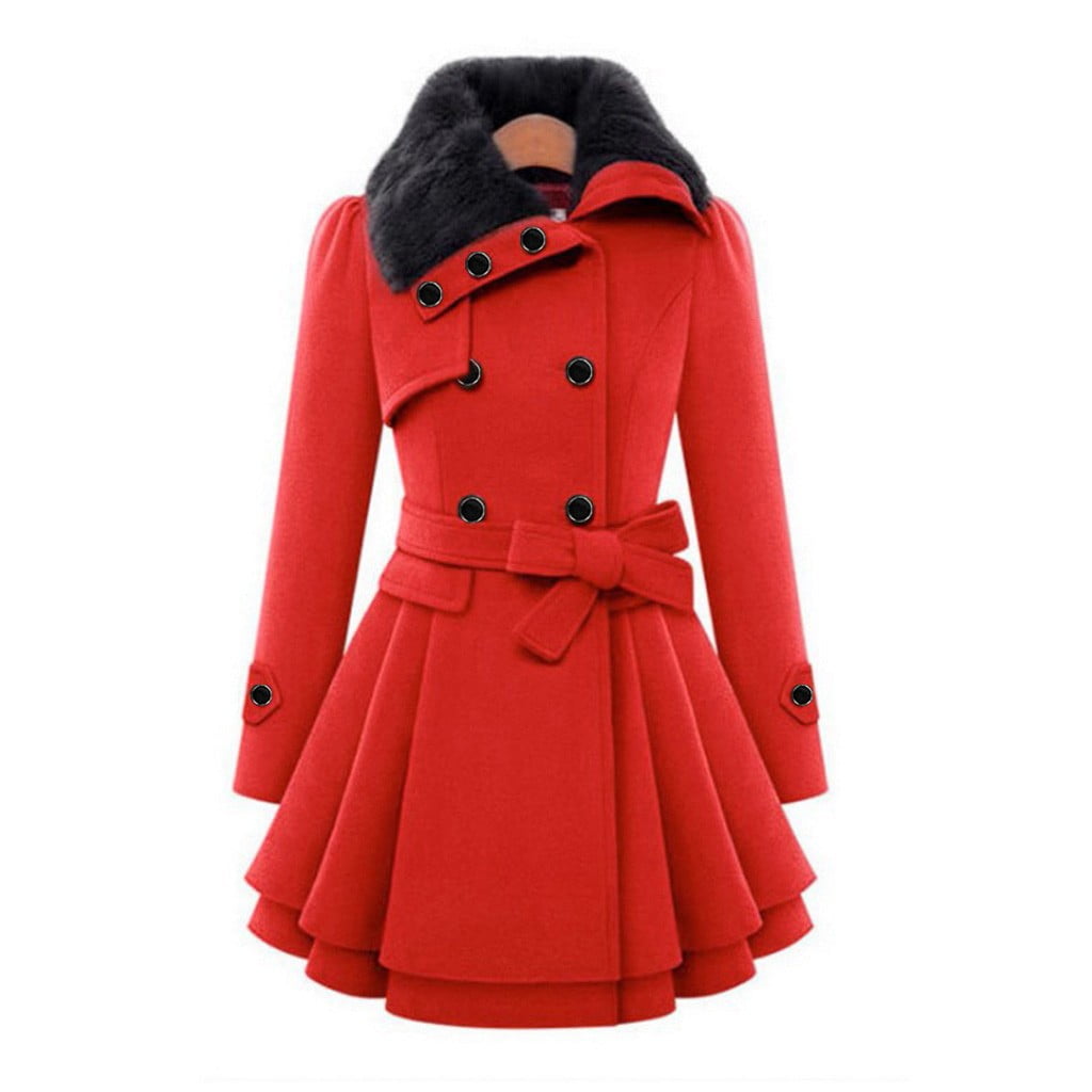Aayomet Winter Coat Women's Plus Size Water-Resistant Trench