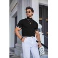 thumbnail image 3 of COOFANDY Mens Mock Turtleneck Short Sleeve Sweater Casual Stylish Knitted Pullover Slim Fit Dress Sweater Basic Tops, 3 of 6