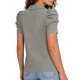 thumbnail image 5 of Camisetas de Manga Corta de Verano para Mujeres Moda Pullover de Color Sólido Botón de Solapa Botón Extraíble Camisetas de Manga Corta de Verano de las Mujeres, 5 of 5