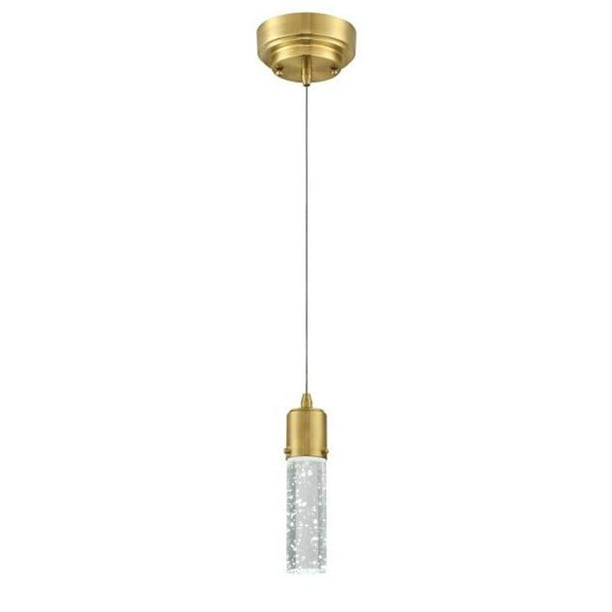 Westinghouse Lighting 6355300 1 Lumière LED Mini Pendentif Champagne Finition en Laiton avec Verre à Bulles