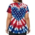 thumbnail image 4 of Iaqnaocc Patriotic Scrub Tops Women 4th of July American Flag Stars Nurse Working Uniforms Retro V Neck Side Slits Scrub Tops July 4th Celebration Short Sleeve Nursing Scrubs with Pockets Navy XL, 4 of 4