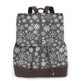 thumbnail image 1 of Easygdp simple white Snowflake Mochila de Cuero para Mujeres, Bolso de Hombro, Bolsos de Mano de Moda para Trabajo y Viajes, 1 of 4