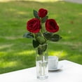thumbnail image 2 of ENOVA FLORAL Silk Rose Artificial Flowers Arrangement in Vase, Fake Rose Fake Flowers with Faux Water Vase for Dining Table Centerpieces, 2 of 4