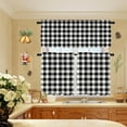 thumbnail image 3 of Buffalo Check Tiers and Valances Set Black and White Farmhouse Kitchen Window Curtain Rod Pocket Window Treatment Decor Curtain, 3 of 6