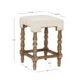 thumbnail image 6 of Linon Healey 24" Square Backless Counter Stool, Brown/Beige, 6 of 8