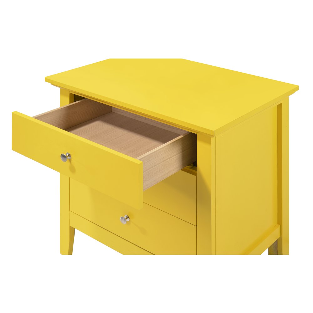Glory Furniture Hammond Night Stand in Yellow Color