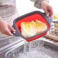 thumbnail image 5 of Soumake 2Pcs Fruit Drain Baskets Food Grade Large Capacity Hanging Hole Design BPA Free Space-saving Collapsible Drainer Fruit Vegetable Washing Baskets for Home, 5 of 8