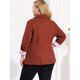 thumbnail image 5 of Women's Plus Size Contrast Stripe Cuff Notched Lapel Blazer Red 2X, 5 of 6