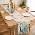 thumbnail image 3 of Table Runner 108 Inches Long for Kitchen Dining, Easter Dresser Scarf Farmhouse, Dining Table Decorations for Wedding/Parties, Turquoise Truck Colorful Eggs Tree Gnomes Rabbit 13 x 108 In, 3 of 8
