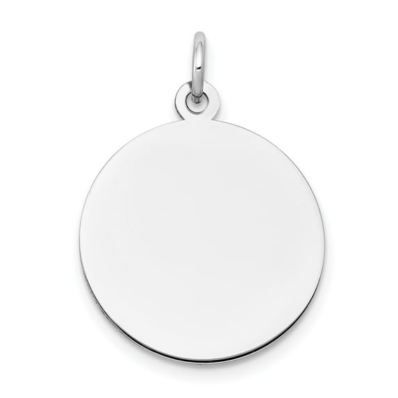 14k White Gold Plain .011 Gauge Round Engravable Disc Charm