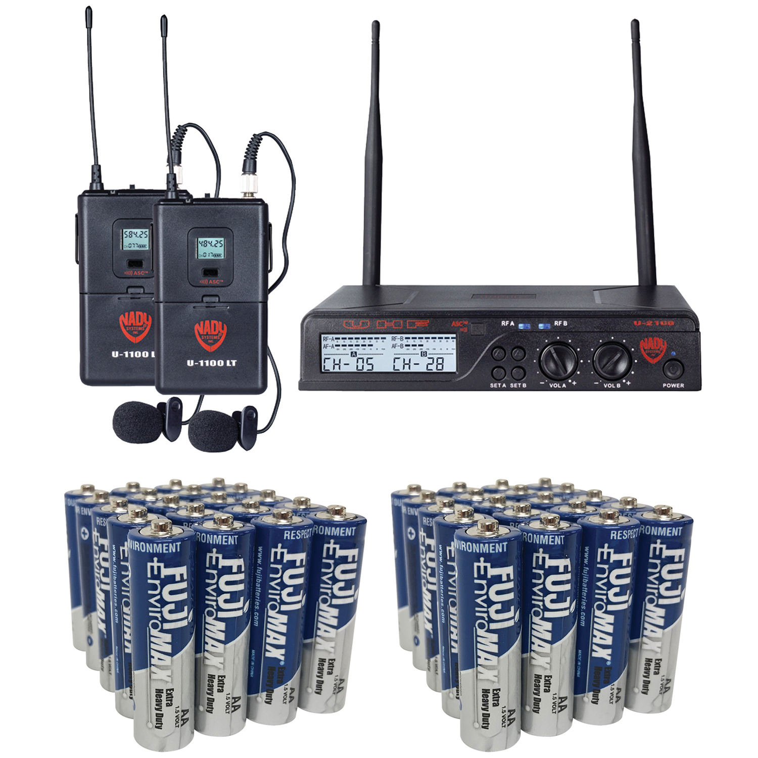 Nady U 2100 Lt O Band A B Uhf Dual 100 Channel Wireless Lavalier Handheld Microphone System Fiji 40 Pk Walmart Com Walmart Com