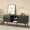 Black, variant on Mid-Century Modern TV Stand for TVs up to 70”, Sliding Door Wood Entertainment Center with Storage