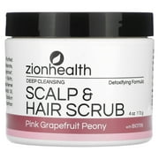 Zion Health Scalp & Hair Scrub with Biotin, Pink Grapefruit Peony, 4 oz (113 g)
