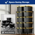 thumbnail image 3 of WORKPRO 2 Pack 250 LBS 5-Tier Bin Storage Rack for 27-Gallon Totes, Heavy Duty Metal Shelving Units for Garage, Basement, Pantry, Kitchen, Workspace, or Laundry Room, 30.5" x 22.5" x 69", Black, 3 of 10