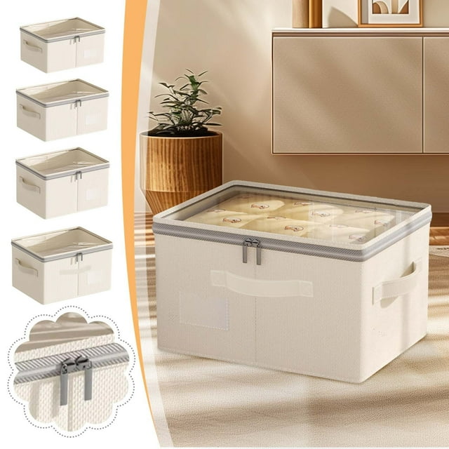 Sentmoon Sac de Rangement pour Couette Sac de Rangement pour Vêtements Fermeture Éclair Double Visible Boîte de Rangement pour Vêtements Sac de Rangement Épaissi pour la Maison Armoire Grande Boîte de Rangement