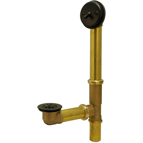 Bathtub Drain, Tub Drain Kit, Waste and Overflow, Trip Lever Type, Oil Rubbed Bronze Finish