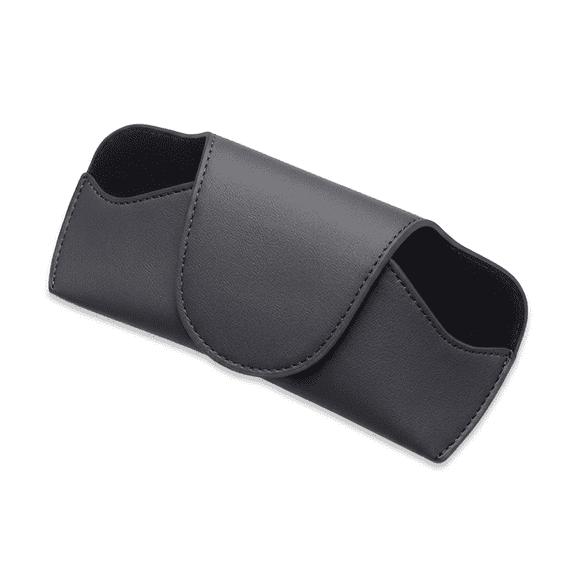 ROSEXIXI Magnetic Leather Sunglasses Case for Car, Glasses Clip Visor Organizer - Protective Eyewear Storage Box for Universal Sun Visor, Black, 1-Pack