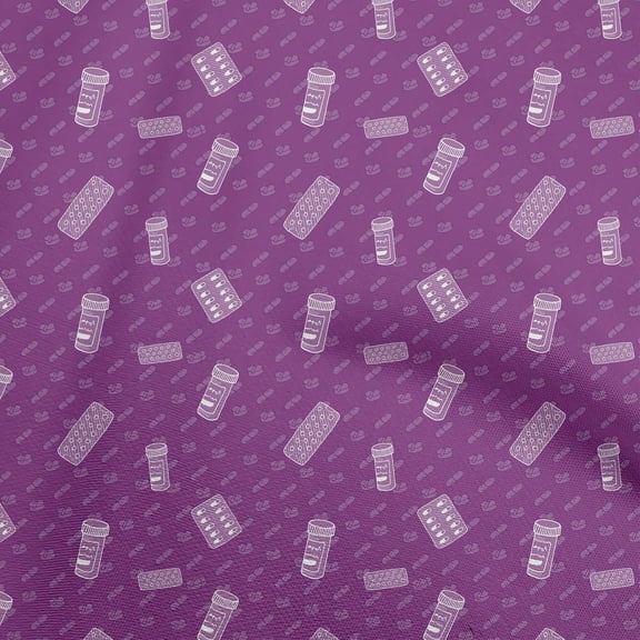 oneOone Cotton Cambric Purple Fabric Medical Quilting Supplies Print Sewing Fabric By The Yard 42 Inch Wide