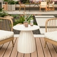 thumbnail image 5 of Fsbecl Round Metal Indoor Patio End Table, White, 5 of 9