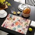 thumbnail image 4 of Pioneer Flower Floral Print Pattern Summer Placemats Table Placemats Set Of 4-Linen Kitchen Washable Placemats Table Mats 12x18 Inch Non-Slip Heat Resistant, 4 of 5