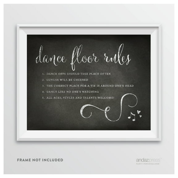 Koyal Wholesale Chalkboard Dance Floor Rules Wedding Sign 8.5x11 Party Decor