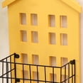 thumbnail image 2 of Estantes de almacenamiento de pared hechos a mano de madera con forma de casa, estante de pared para dormitorio y sala de estar, color amarillo, 2 of 5