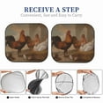 thumbnail image 5 of Kdxio Oil Painting Chicken And Duck Print 2-Piece Sun Shade Front Windshield - Foldable Car Front Window Sunshades For Most Sedans Suv Truck, 5 of 6