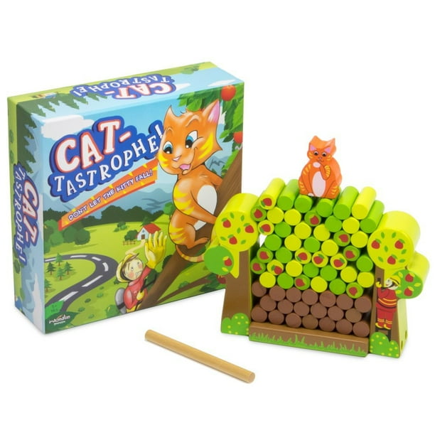 Cattastrophe! Children's Dexterity Game, Classic Wood Family Board