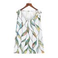 thumbnail image 5 of up to 60% off Gifts Usmixi Womens Tank Tops Lightweight Loose Fit Ladies Fashion Going out Tank Tees Shirts Summer Trendy Leaves Print Crewneck Sleeveless Shirts Blouse White XXL, 5 of 7