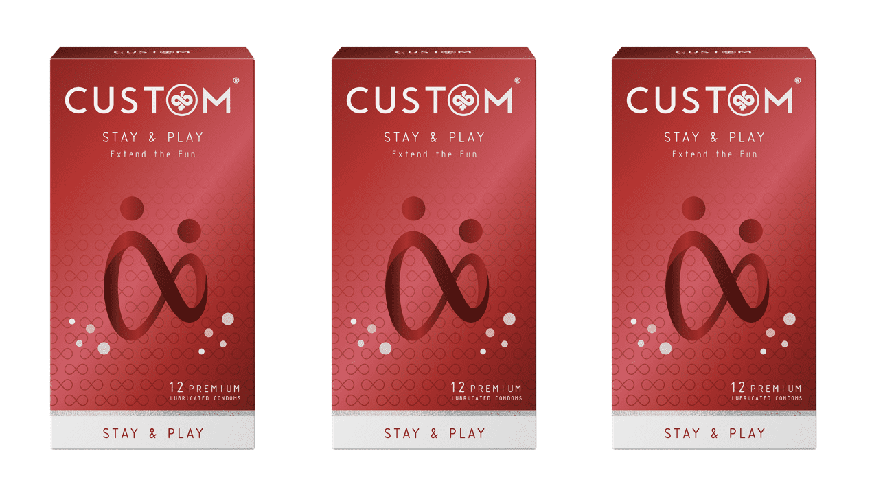 CUSTOM Stay & Play, Extended Pleasure Premium Lubricated Condoms 3