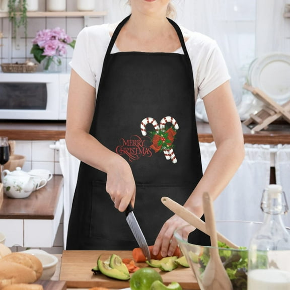 Christmas Holiday Chef Kitchen Apron - Canes Custom Apron for Women