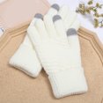 thumbnail image 2 of CSChome Winter Touch Screen Gloves Women Winter Touch Screen Gloves - Thick Plush Knit Color Matching Windproof, 2 of 7