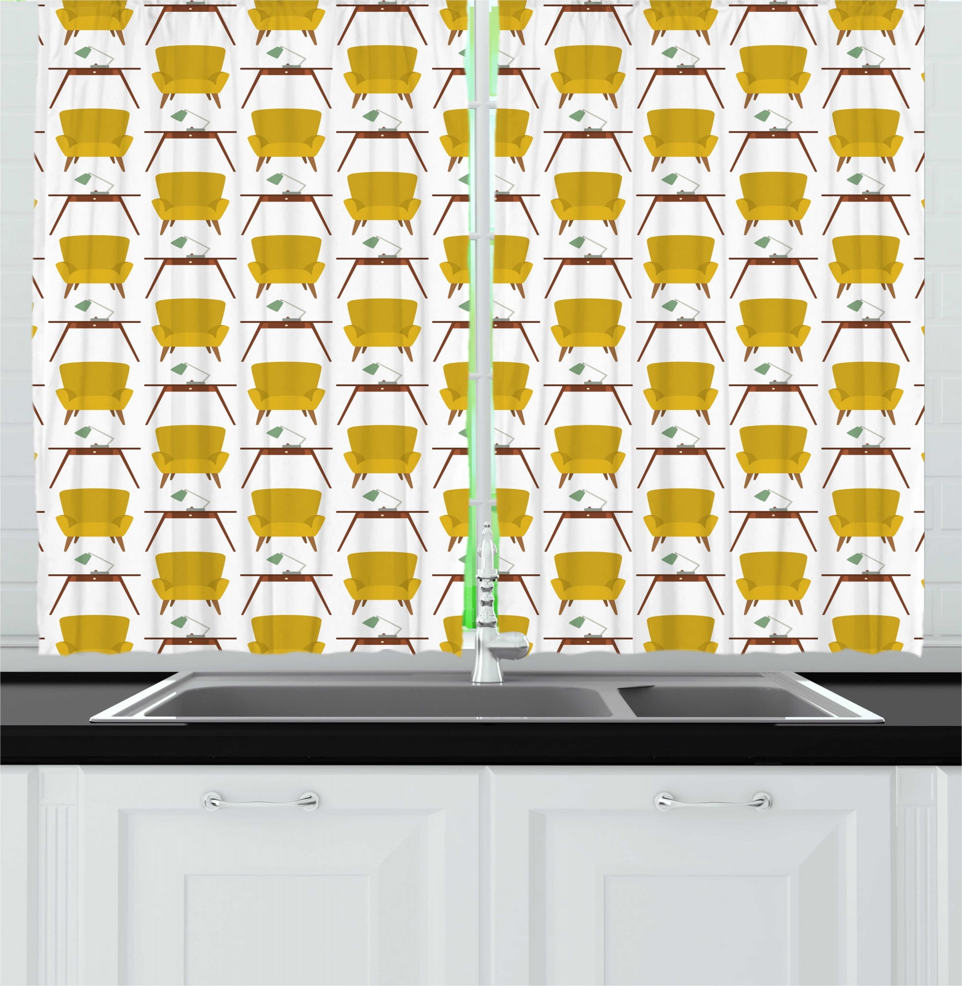 Mid Century Modern Kitchen Curtains, Furniture Retro Armchairs of Coffee Tables Lifestyle Chez