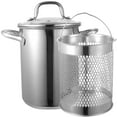 thumbnail image 1 of 1 juego de olla de freidora de acero inoxidable para el hogar con cesta para freír, 1 of 5
