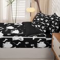 thumbnail image 5 of Homewish Cartoon Cats Dog Zipper Twin Comforter Sets with Fitted Sheet and 2 Pillowcases,Lovely Pet Paws Zipper Bedding Set,Black,Black Reversible,4pcs, 5 of 8