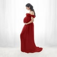 thumbnail image 3 of Vedolay Maternity Dress Pregnant Womens Maternity Off Shoulder Maxi Dress Photography Photo Long Gown(Red,S), 3 of 5