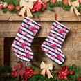 thumbnail image 6 of Salouo Dark Blue Stripes and Flamingos Print Christmas Decorations Stockings 1 Pack 18'' Xmas Stockings Holiday Stocking Personalized Farmhouse Decor for Home Family Party Tree, 6 of 7