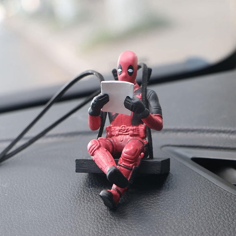 Pendentif Rétroviseur Deadpool – Ornement Voiture Fun, Décoration Intérieur Rétroviseur Anime Marvel