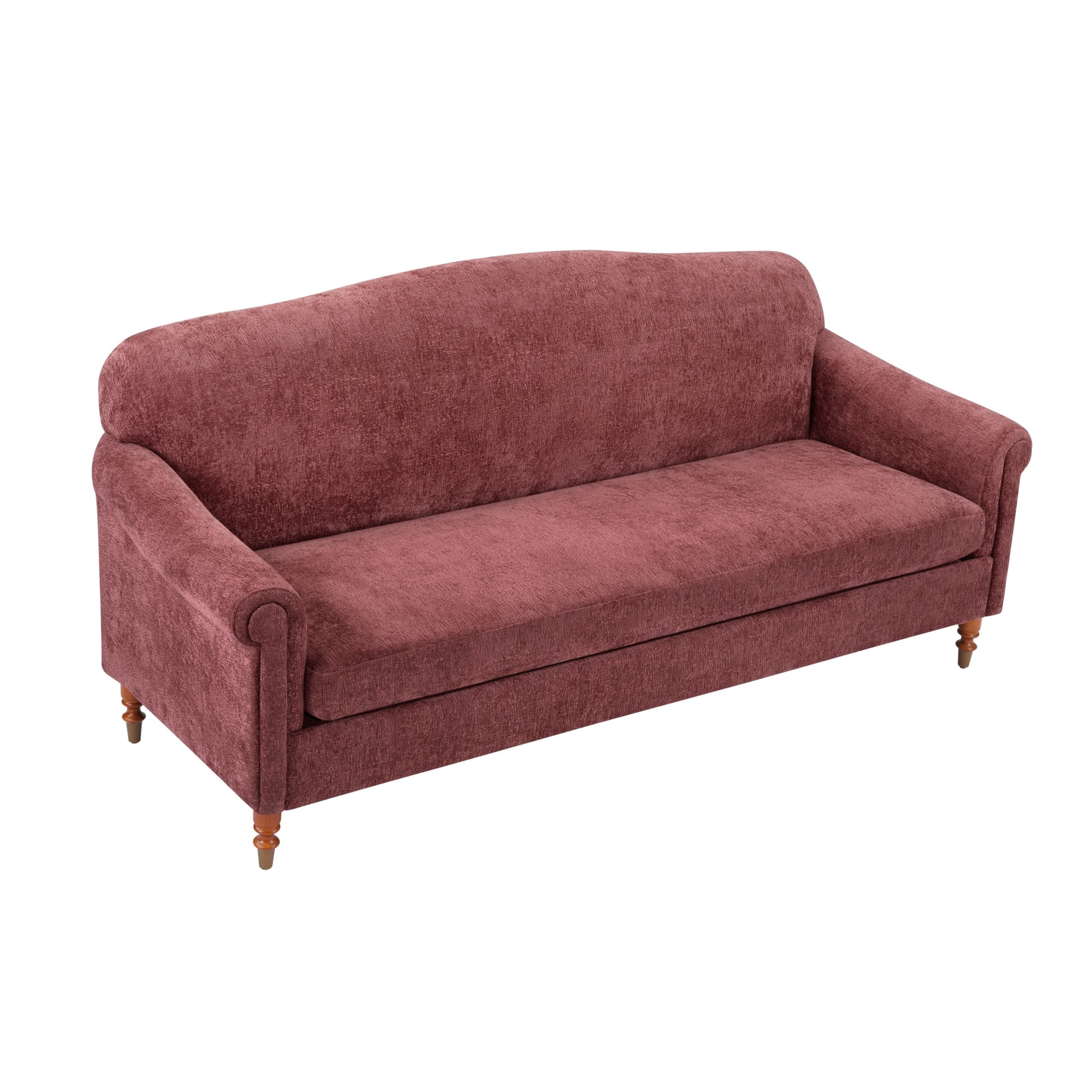 Christopher Knight Home 77.5" Chenille Loveseat Sofa with Rolled Arms, Classic Design 2-seater Couch, Red